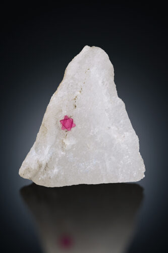 FB095 Twinned Spinel a.k.a. Star of David on Calcite